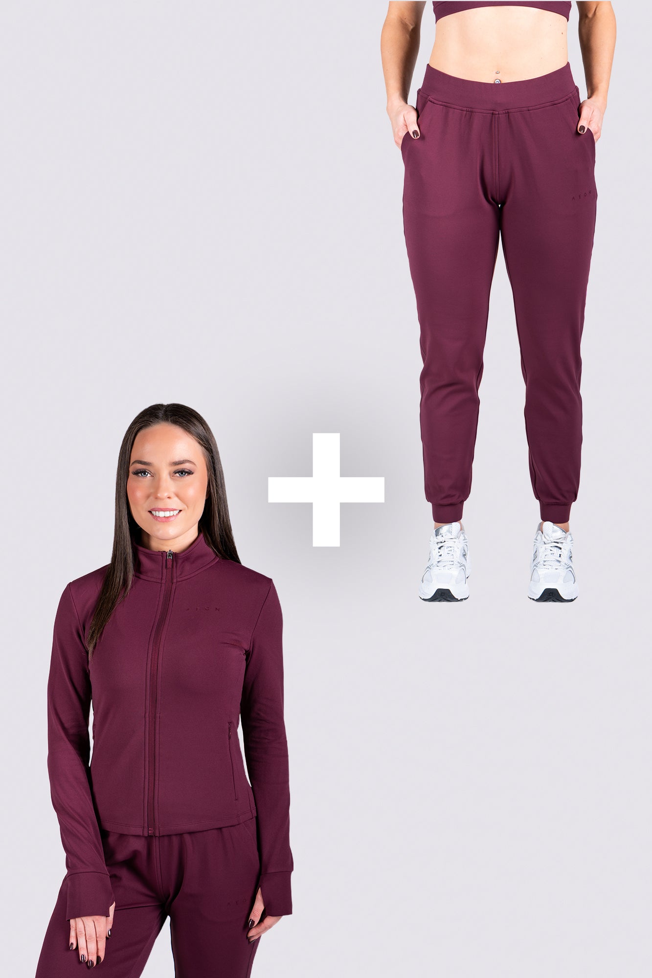 SECOND SKIN TRACKSUIT BUNDLE - BURGUNDY (2-PIECE)