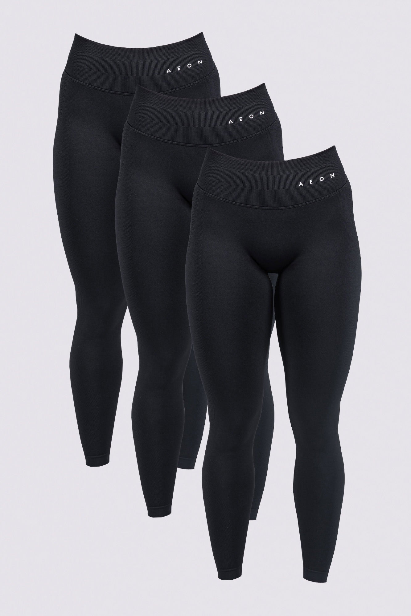 MOTION SEAMLESS LEGGINGS BUNDLE V2 - BLACK (3 - PIECE) - Aeon Athletics